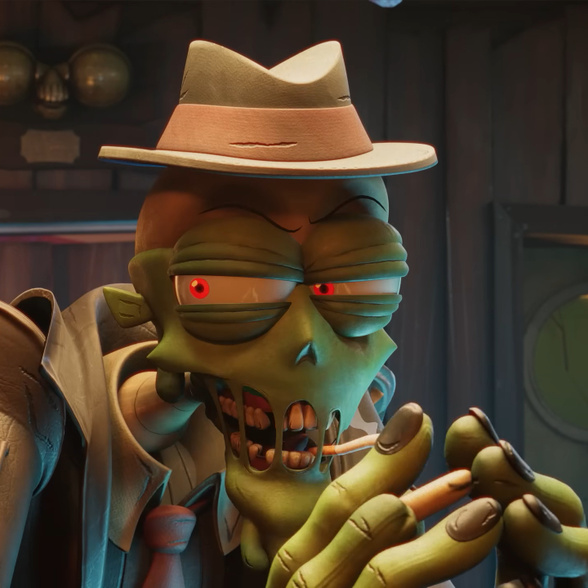 "Mud", a zombie gangster and trickster in "The Gaslight District". One of the characters voiced by John Whinfield.