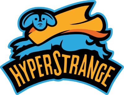 Logo for independent video game developer and publisher, "HyperStrange"