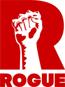 Logo for independent video game publisher, "Rogue Games Inc."